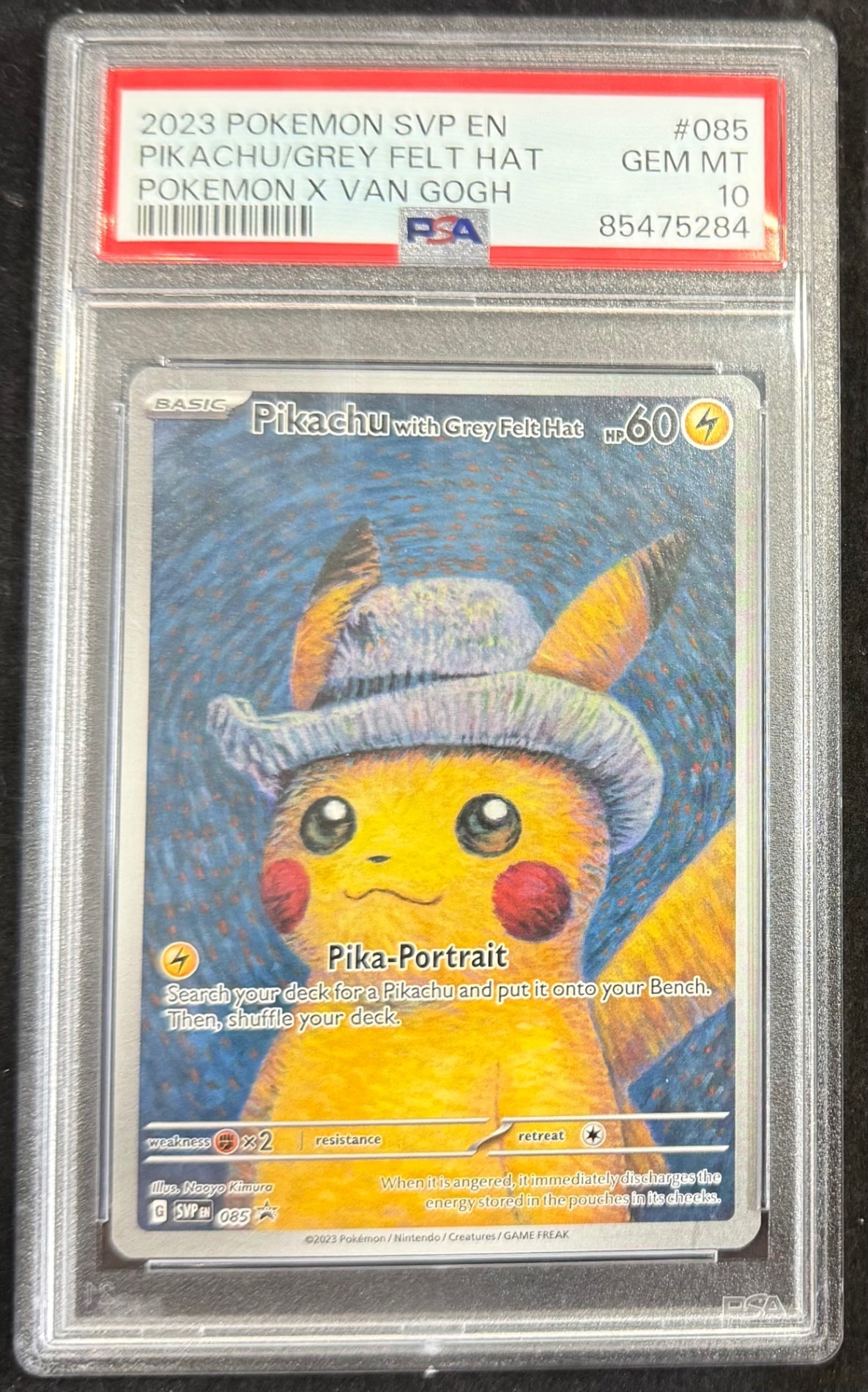 【中古A】 Pikachu with Grey Felt Hat(ゴッホピカチュウ)【P】(085/SV-P)PSA10