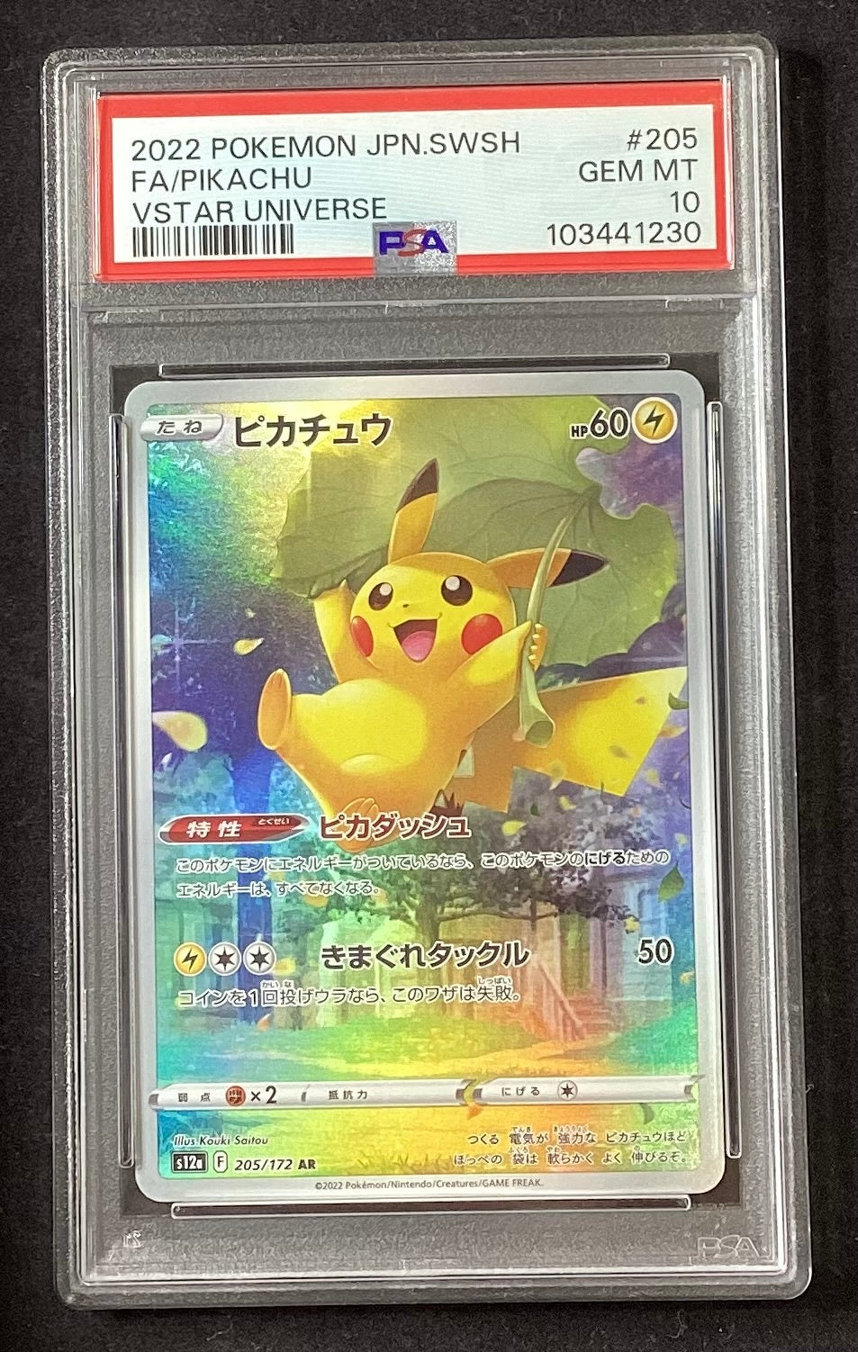 [Used A] Pikachu [AR] (205/172) PSA10