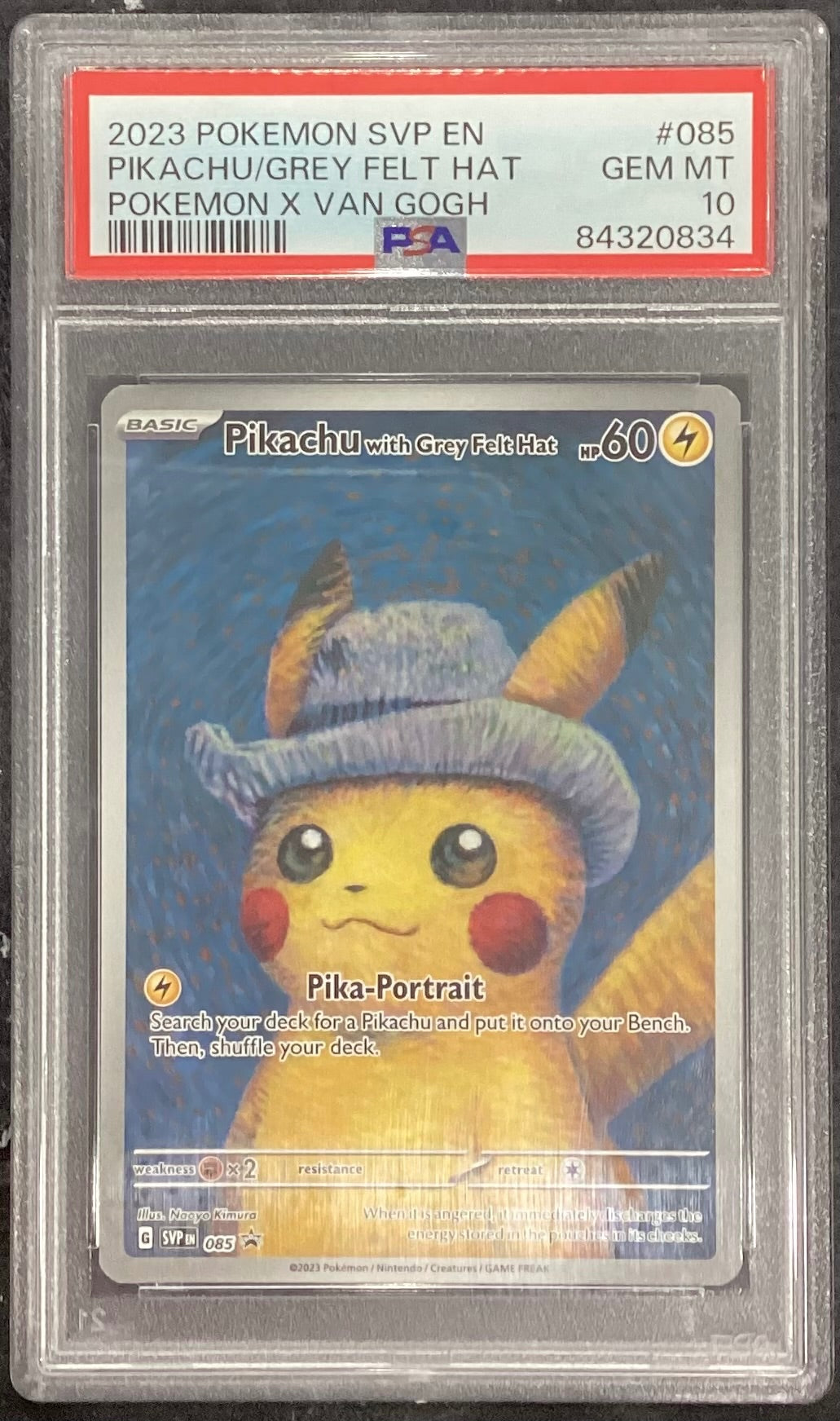 【中古A】 Pikachu with Grey Felt Hat(ゴッホピカチュウ)【P】(085/SV-P)PSA10