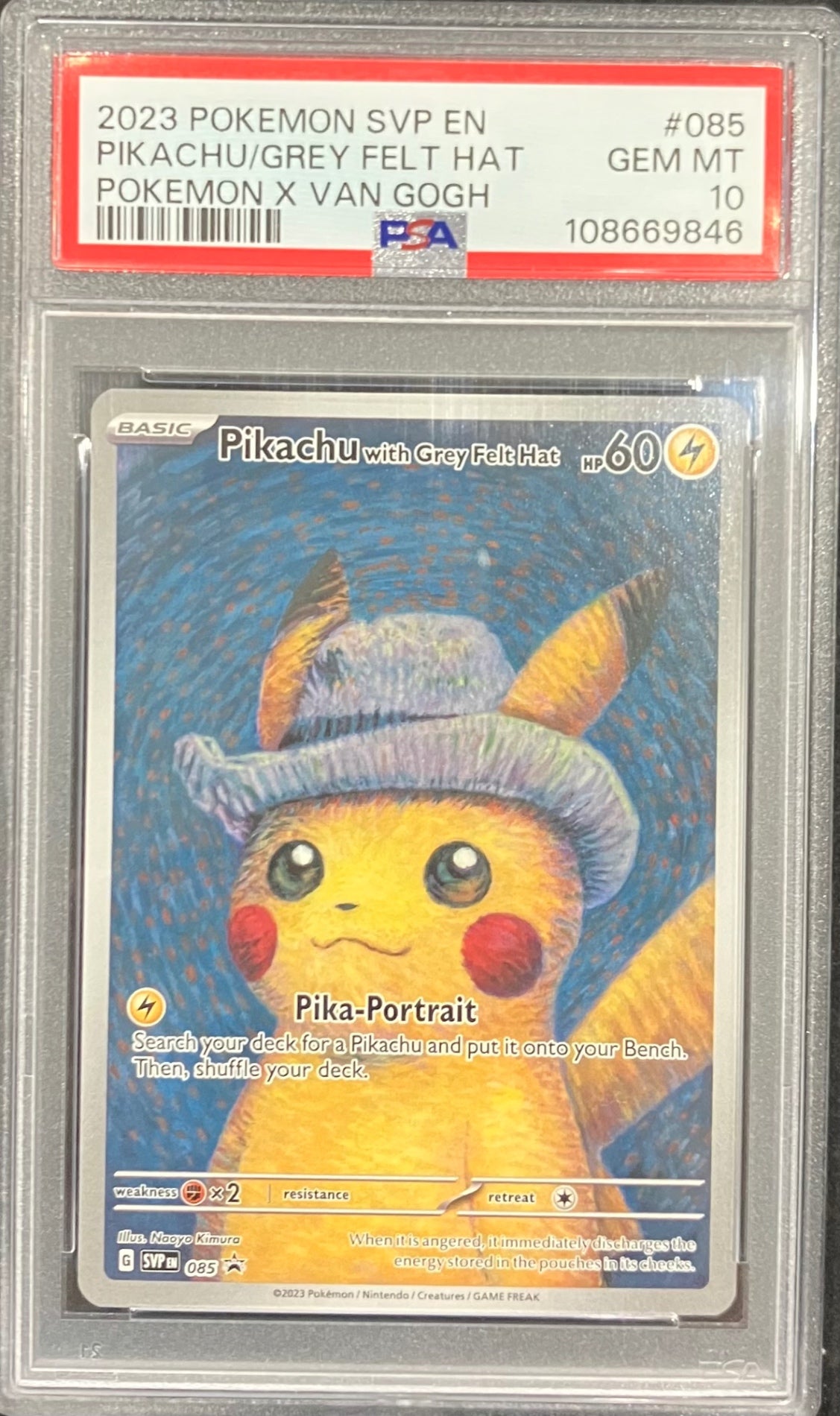 【中古A】 Pikachu with Grey Felt Hat(ゴッホピカチュウ)【P】(085/SV-P)PSA10