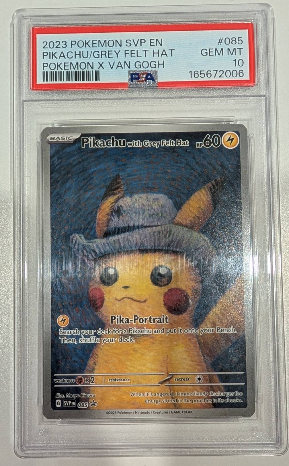 ※銀行振込のみ【中古A】 Pikachu with Grey Felt Hat(ゴッホピカチュウ)【P】(085/SV-P)PSA10