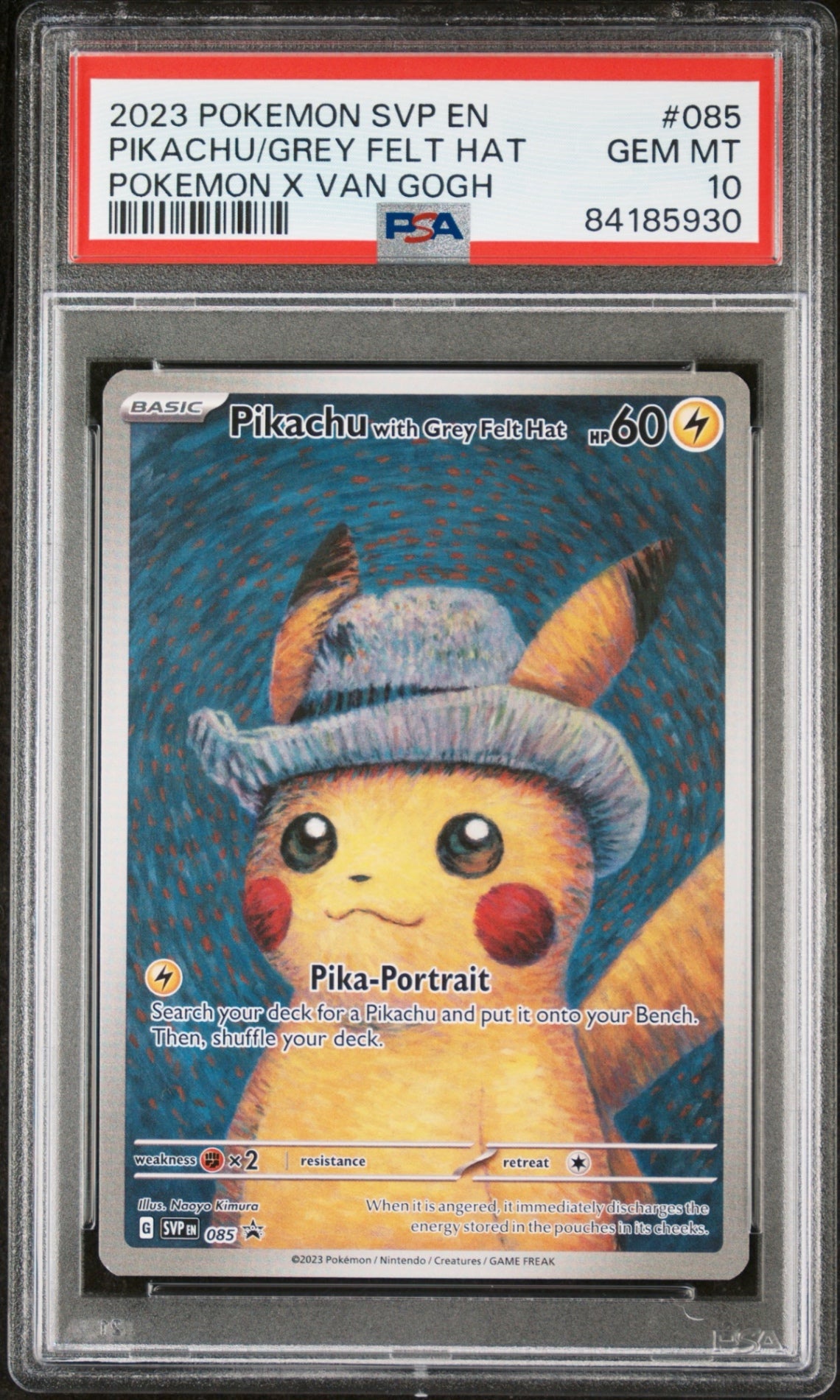 ※銀行振込のみ【中古A】 Pikachu with Grey Felt Hat(ゴッホピカチュウ)【P】(085/SV-P)PSA10