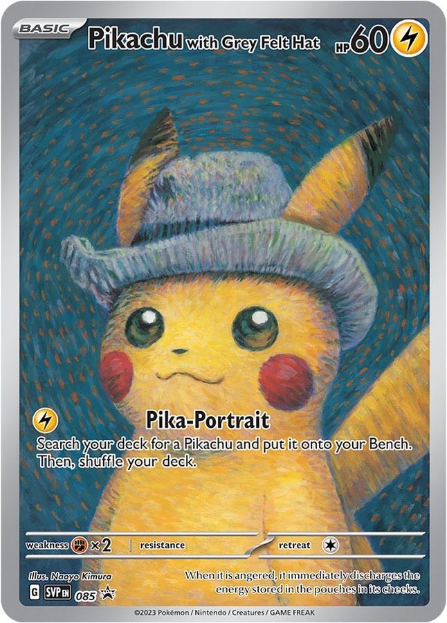 [Used A] Pikachu with Grey Felt Hat (Van Gogh Pikachu) [P] (085/SV-P) PSA10