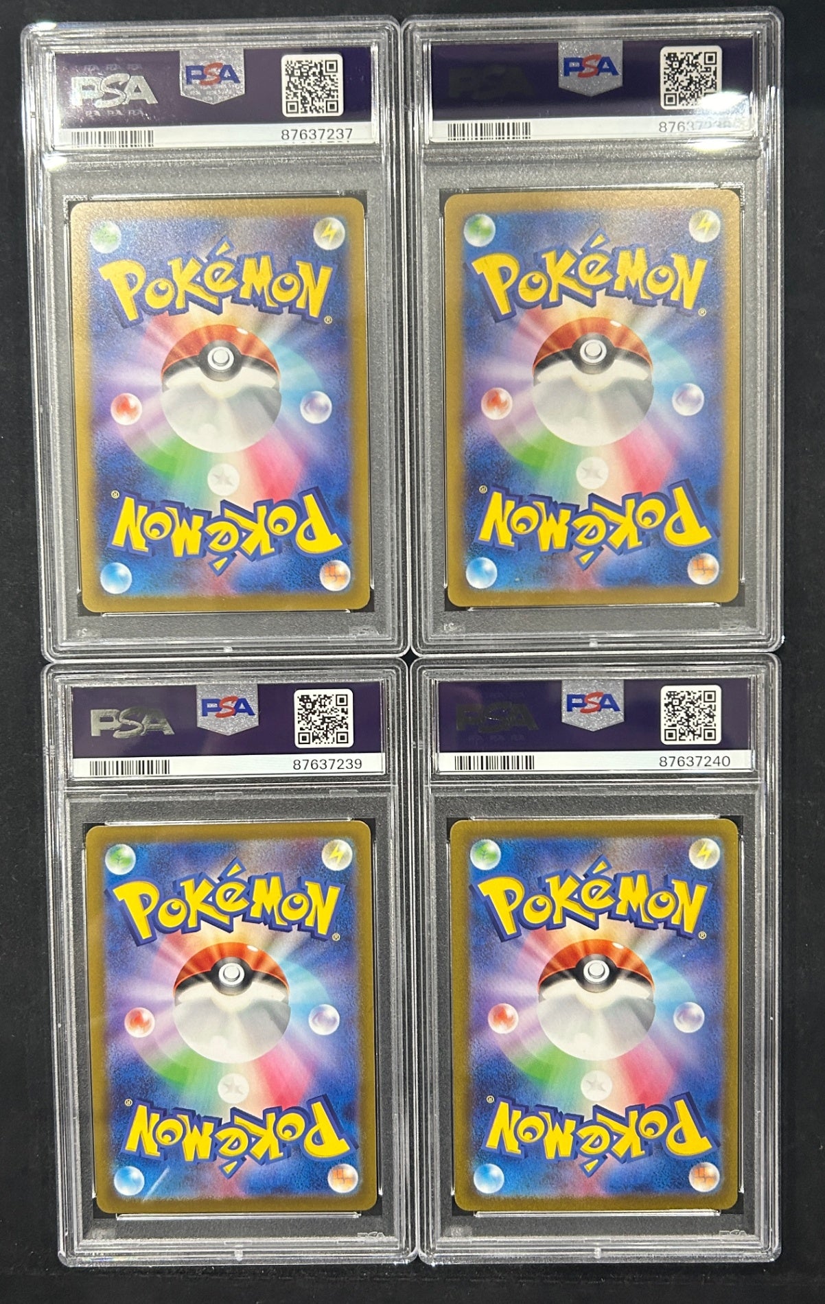 [Used A] Eevee, Vaporeon, Jolteon, Flareon 4-pack (Master Ball Mirror) [C] (133/165) PSA10